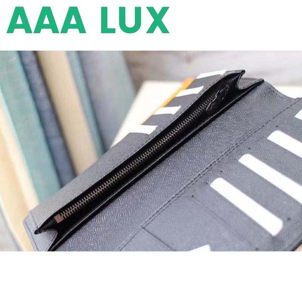 Replica Louis Vuitton LV Unisex Brazza Wallet Black Taiga Leather 11