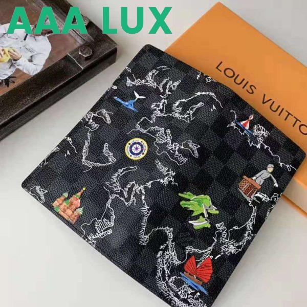 Replica Louis Vuitton LV Unisex Brazza Wallet in Damier Graphite Canvas 6
