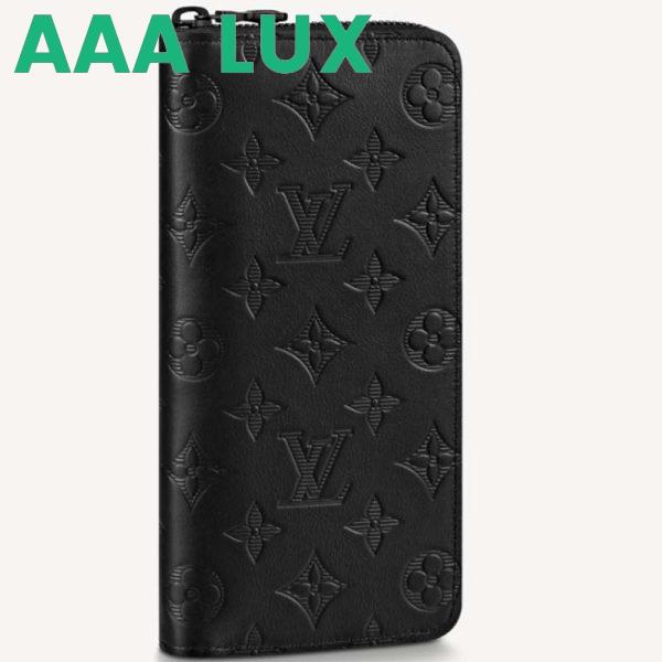 Replica Louis Vuitton LV Unisex Brazza Wallet Vertical Black Monogram Shadow Calf Leather