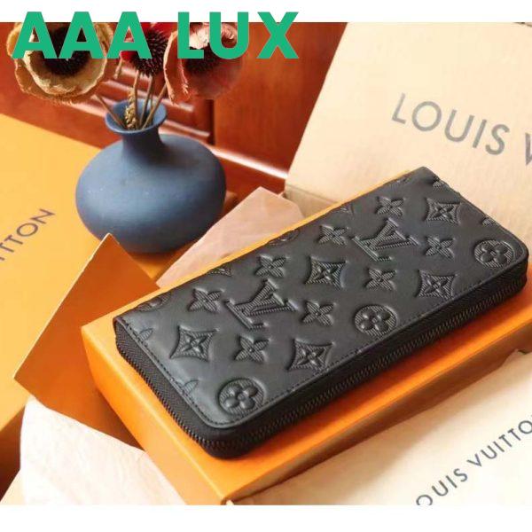 Replica Louis Vuitton LV Unisex Brazza Wallet Vertical Black Monogram Shadow Calf Leather 4