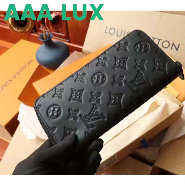 Replica Louis Vuitton LV Unisex Brazza Wallet Vertical Black Monogram Shadow Calf Leather 6