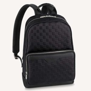 Replica Louis Vuitton LV Unisex Campus Backpack Damier Infini Onyx Silver Cowhide Leather 2