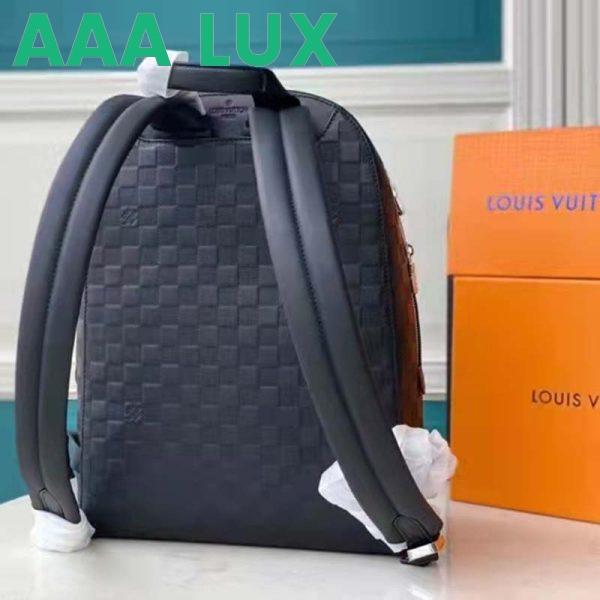 Replica Louis Vuitton LV Unisex Campus Backpack Damier Infini Onyx Silver Cowhide Leather 4
