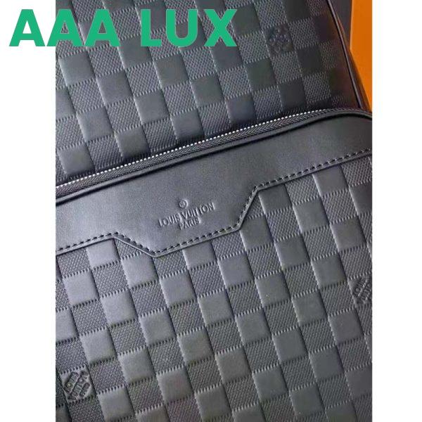 Replica Louis Vuitton LV Unisex Campus Backpack Damier Infini Onyx Silver Cowhide Leather 8