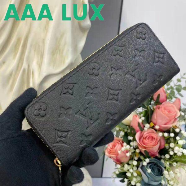 Replica Louis Vuitton LV Unisex Clémence Wallet Black Monogram Empreinte Embossed Supple Grained Cowhide 5