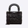 Replica Dior Women Mini Lady Dior Bag Black Cannage Calfskin with Diamond Motif