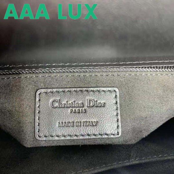 Replica Dior Women Mini Lady Dior Bag Black Cannage Calfskin with Diamond Motif 11