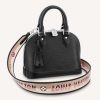 Replica Louis Vuitton LV Women Alma BB Handbag Black Epi Grained Cowhide Leather