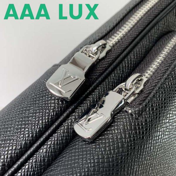 Replica Louis Vuitton LV Unisex Avenue Sling Bag Black Taiga Cowhide Leather 9