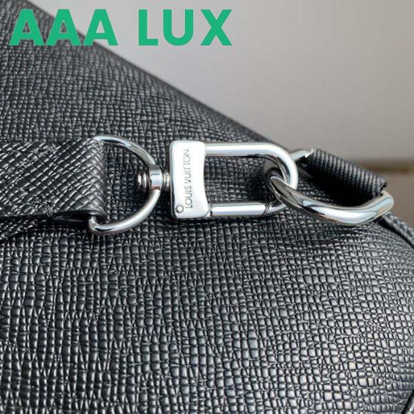 Replica Louis Vuitton LV Unisex Avenue Sling Bag Black Taiga Cowhide Leather 10