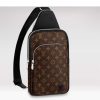 Replica Louis Vuitton LV Unisex Avenue Sling Bag Black Taiga Cowhide Leather 12