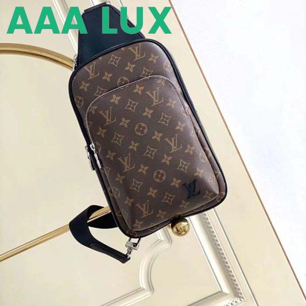 Replica Louis Vuitton LV Unisex Avenue Sling Bag Brown Monogram Macassar Coated Canvas Cowhide 3