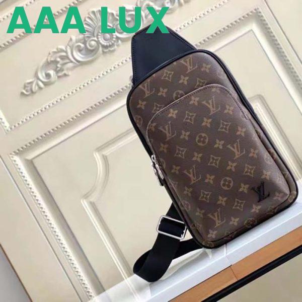 Replica Louis Vuitton LV Unisex Avenue Sling Bag Brown Monogram Macassar Coated Canvas Cowhide 4