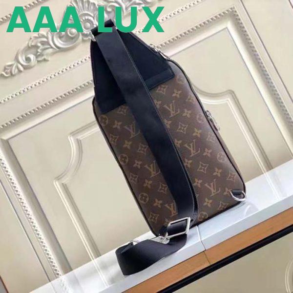 Replica Louis Vuitton LV Unisex Avenue Sling Bag Brown Monogram Macassar Coated Canvas Cowhide 7