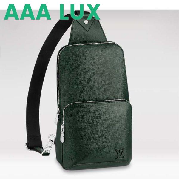 Replica Louis Vuitton LV Unisex Avenue Sling Bag Dark Green Epicea Taiga Cowhide Leather