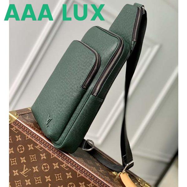 Replica Louis Vuitton LV Unisex Avenue Sling Bag Dark Green Epicea Taiga Cowhide Leather 4