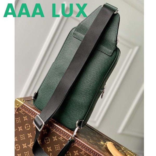 Replica Louis Vuitton LV Unisex Avenue Sling Bag Dark Green Epicea Taiga Cowhide Leather 5