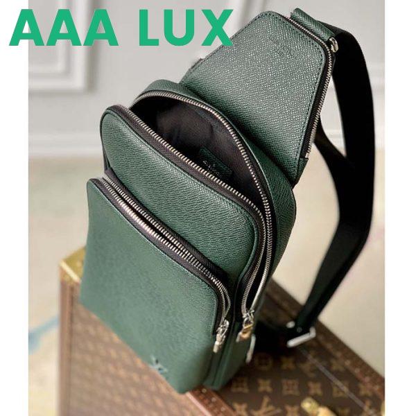 Replica Louis Vuitton LV Unisex Avenue Sling Bag Dark Green Epicea Taiga Cowhide Leather 6