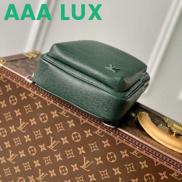 Replica Louis Vuitton LV Unisex Avenue Sling Bag Dark Green Epicea Taiga Cowhide Leather 7