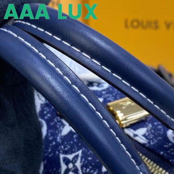 Replica Louis Vuitton LV Women Speedy Bandoulière 25 Handbag Navy Blue Denim Jacquard Calfskin 10