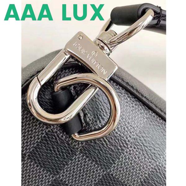 Replica Louis Vuitton LV Unisex Avenue Sling Bag Grey Damier Graphite Coated Canvas Cowhide 10