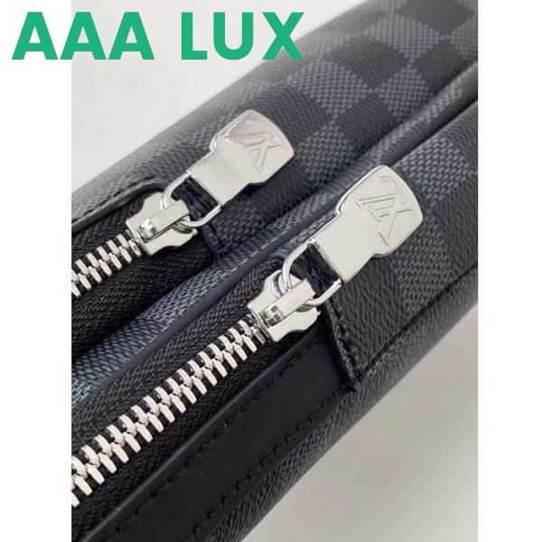 Replica Louis Vuitton LV Unisex Avenue Sling Bag Grey Damier Graphite Coated Canvas Cowhide 11