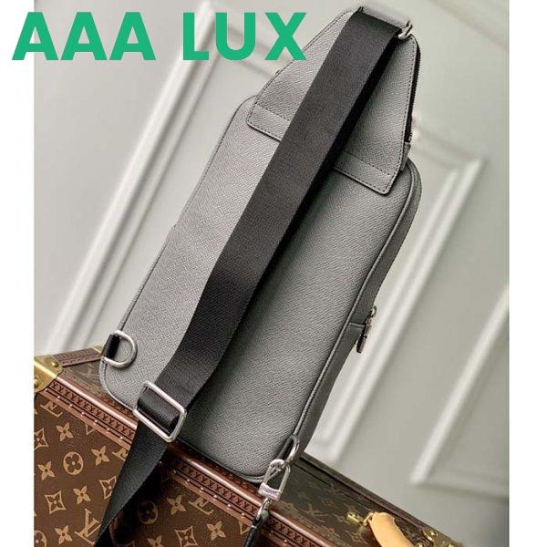 Replica Louis Vuitton LV Unisex Avenue Sling Bag Grey Glacier Taiga Cowhide Leather 6