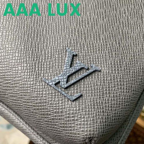 Replica Louis Vuitton LV Unisex Avenue Sling Bag Grey Glacier Taiga Cowhide Leather 8