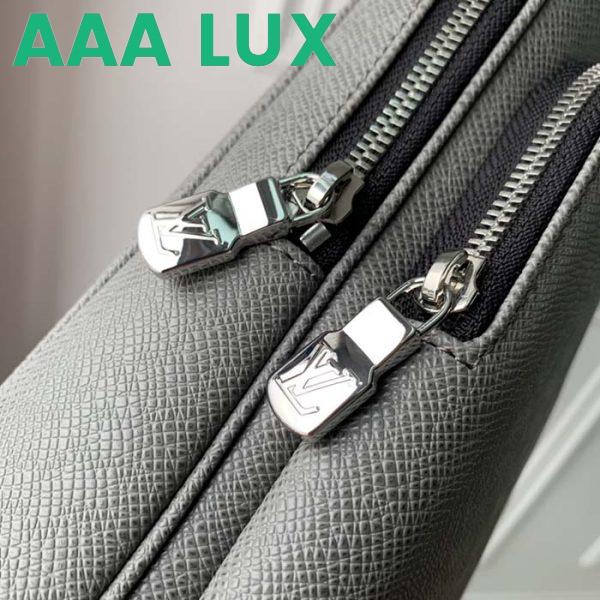 Replica Louis Vuitton LV Unisex Avenue Sling Bag Grey Glacier Taiga Cowhide Leather 9
