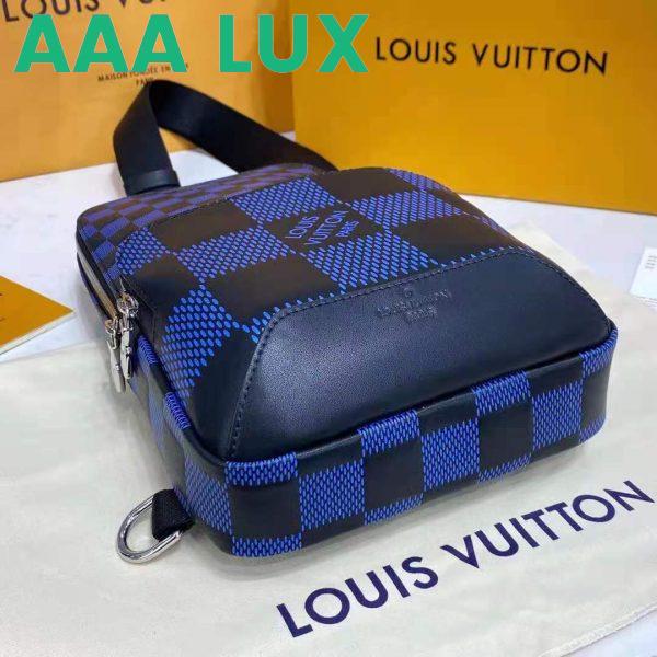 Replica Louis Vuitton LV Unisex Avenue Slingbag Navy Blue Black Damier Infini 3D Cowhide 6