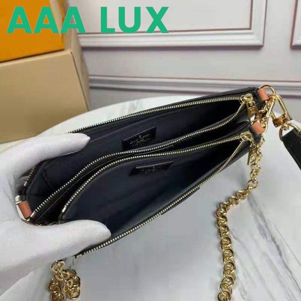 Replica Louis Vuitton LV Unisex Black Multi Pochette Accessoires Embossed Supple Grained Cowhide 8
