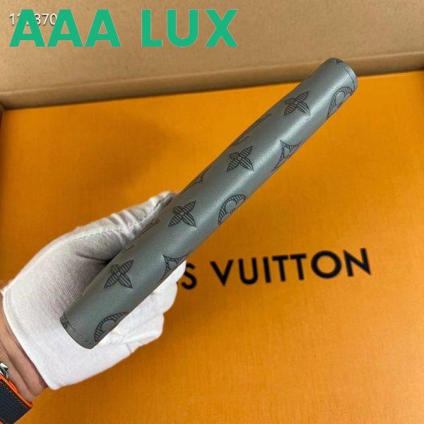 Replica Louis Vuitton LV Unisex Brazza Wallet Anthracite Gray Monogram Shadow Calf Cowhide 8