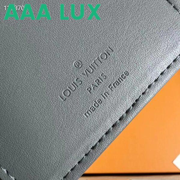 Replica Louis Vuitton LV Unisex Brazza Wallet Anthracite Gray Monogram Shadow Calf Cowhide 11