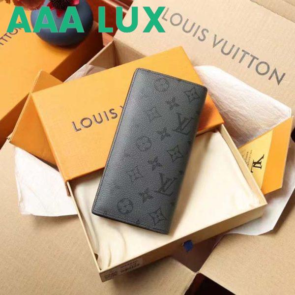 Replica Louis Vuitton LV Unisex Brazza Wallet Black Grey Monogram Eclipse Canvas 3