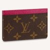 Replica Louis Vuitton LV Unisex Card Holder Wallet Fuchsia Pink Monogram Coated Canvas