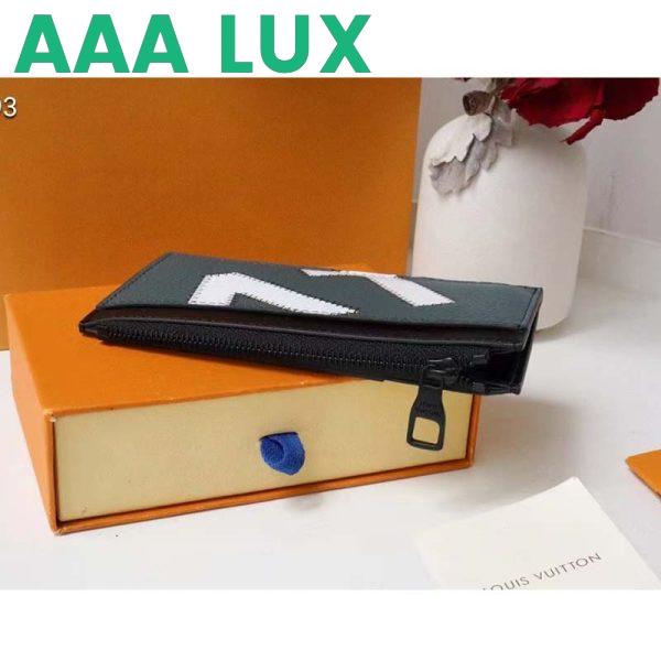 Replica Louis Vuitton LV Unisex CC Holder Wallet Yelow Blue Taurillon Cowhide Leather 5