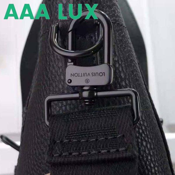 Replica Louis Vuitton LV Unisex Christopher Backpack Black Taurillon Cowhide Leather 6
