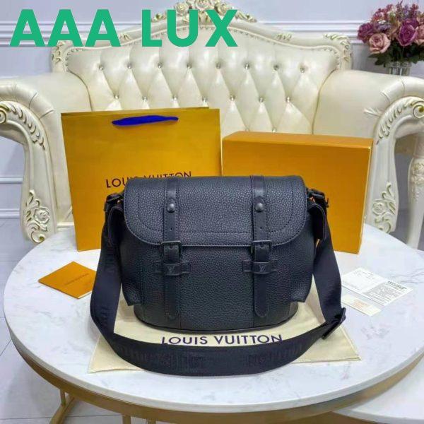 Replica Louis Vuitton LV Unisex Christopher Messenger Black Taurillon Cowhide Leather 6