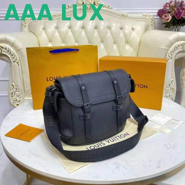 Replica Louis Vuitton LV Unisex Christopher Messenger Black Taurillon Cowhide Leather 8