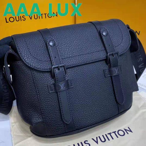Replica Louis Vuitton LV Unisex Christopher Messenger Black Taurillon Cowhide Leather 9