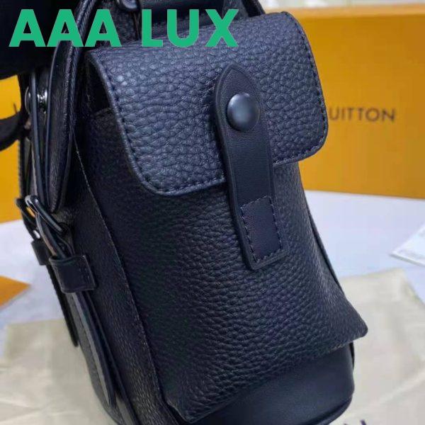 Replica Louis Vuitton LV Unisex Christopher Messenger Black Taurillon Cowhide Leather 11