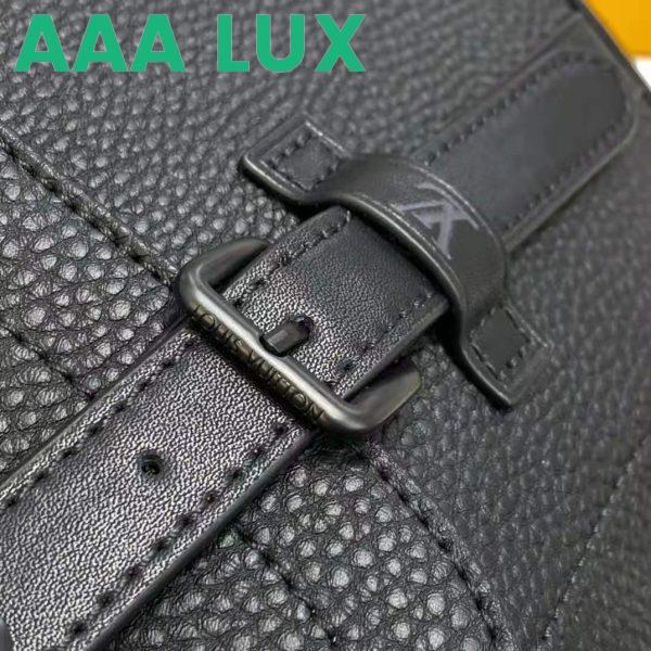 Replica Louis Vuitton LV Unisex Christopher Messenger Black Taurillon Cowhide Leather 13