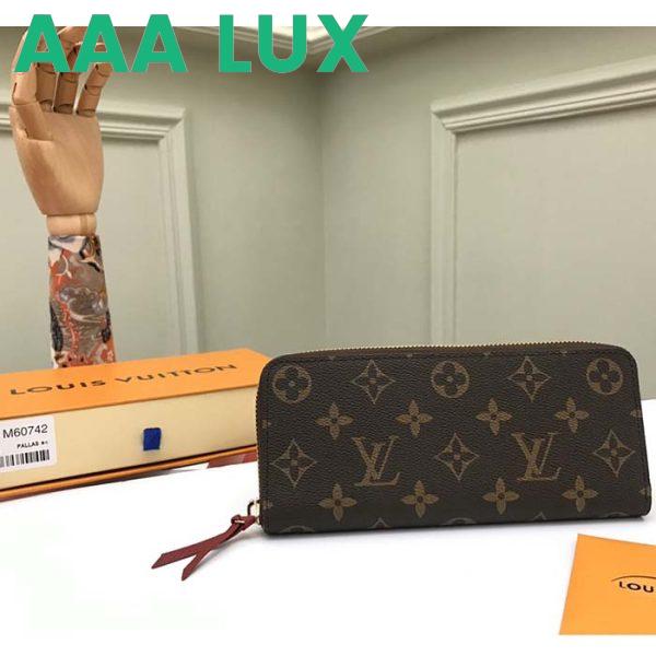 Replica Louis Vuitton LV Unisex Clémence Wallet Brown Red Damier Ebene Coated Canvas 4
