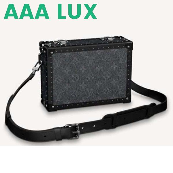 Replica Louis Vuitton LV Unisex Clutch Box Monogram Coated Canvas Black-Leather 3