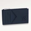 Replica Louis Vuitton LV Unisex Coin Card Holder Blue Taurillon Cowhide Leather 13