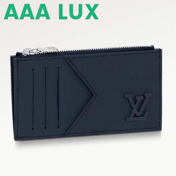 Replica Louis Vuitton LV Unisex Coin Card Holder Black Cowhide Leather 4 Card Slots 2