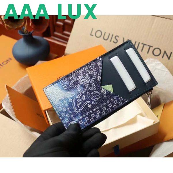 Replica Louis Vuitton LV Unisex Coin Card Holder Blue Taurillon Cowhide Leather 4