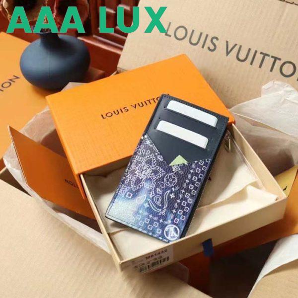 Replica Louis Vuitton LV Unisex Coin Card Holder Blue Taurillon Cowhide Leather 5