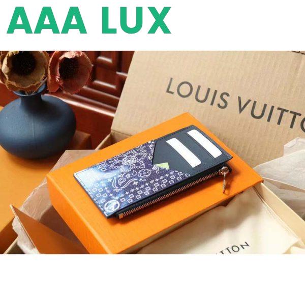 Replica Louis Vuitton LV Unisex Coin Card Holder Blue Taurillon Cowhide Leather 6