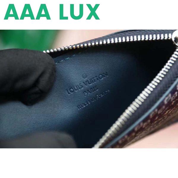 Replica Louis Vuitton LV Unisex Coin Card Holder Blue Taurillon Cowhide Leather 11